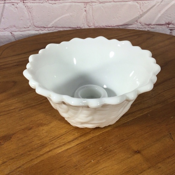 Vintage Milk Glass Taper Candle Holder - Picture 1 of 5